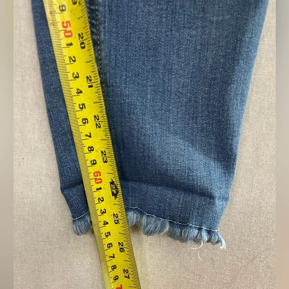 Ci Sono blue denim raw hem slim fit overalls  Sz M - Picture 11 of 13